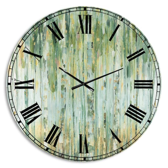 Designart 'Golden Birch Forest V Farmhouse Wall Clock